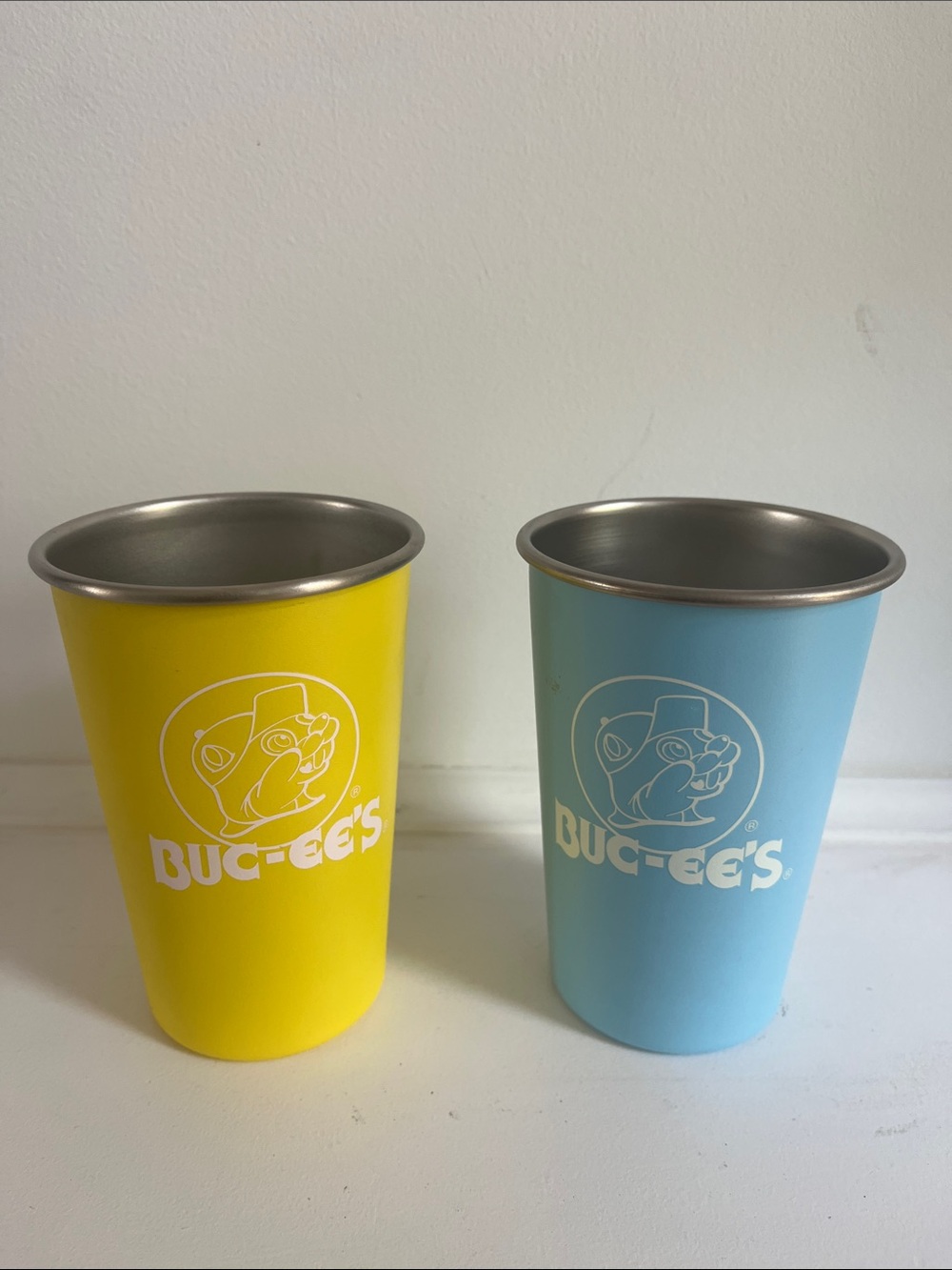 Buc-ee's Yellow & Blue Stainless Steel Travel Cups - Set of 2
